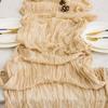 Bali Yarn Tecido Amassado Bandeira de Mesa Estilo Europeu Torcido Toalha de Mesa Decoração de Festa de Casamento Plissado Estilo Boêmio Natal Queijo
