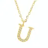 Comercio exterior transfronterizo popular collar de 26 letras colgante de acero de titanio moda europea y americana cadena de clavícula simple venta al por mayor de joyería de fábrica
