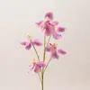 Adorno de Arreglo Floral para el Hogar 5 Cabezas Orquídea Vanda Orquídea Phalaenopsis Flor Artificial Flor de Seda Flor Falsa Planta Verde Arreglo Floral de Piso para Vestíbulo