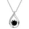 Colar S925 Prata de Lei Gota D'água Dinâmica Moissanita para Mulheres, Corrente de Clavícula de Luxo Leve Nicho Pingente Versátil Atacado