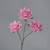 Flor Artificial Rosa Rizada de 3 Cabezas para Esquina Flor Decorativa para el Hogar Flor Guía para Boda Flor para Techo de Salón de Bodas Material