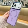 Adequado para Capa de Celular Transparente Magnética com Padrão Ondulado para Apple 17Promax Capa Protetora de Lente com Cravação de Diamantes para Iphone16