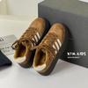 Novos Sapatos Femininos de Inverno 2025 Estilo Retro Versátil Melard Sapatos de Treino Alemães com Forro de Lã