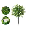 Folhagem Artificial Atacado com Flores de Chá e Eucalipto para Decoração Externa, Flores Artificiais para Fotografia de Beleza de Jardim