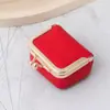 Nueva bolsa de joyería para mujer de cuero PU, bolsa de almacenamiento para anillos de diamante y collares, mini monedero, caja de joyería para anillos y pendientes