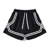 Shorts de Basquete Estilo Americano Personalizado para Comércio Exterior Transfronteiriço, Calça Esportiva de Malha Prática para Treinamento, Shorts Largos de Secagem Rápida Respiráveis de Comprimento Três Quartos