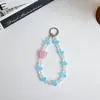 Nueva cadena para teléfono de corazón de azúcar, colgante fresco y simple para bolso, cadena de cuentas de cristal colorida, accesorio simple y versátil