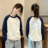 Camiseta base de doble cara con forro de forro polar para niñas, camiseta casual de manga larga para otoño e invierno para niños mayores, top cálido y suave