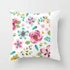 Fronha Decorativa de Cor Florido Estilo Pastoral Fronha Criativa de Couro de Pêssego para Almofada de Costas de Quarto e Estudo