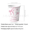 Amazon Tema Lazo Rosa Decoraciones de Mesa para Fiesta de Cumpleaños Platos de Papel Desechables Vasos de Papel Banderines