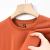Camiseta masculina de manga curta de seda gelada para o verão, gola redonda, sem costura, secagem rápida, cor sólida, estilo casual com seda de amoreira