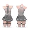 Lingerie Sexy Doce Cool Colegial Vestido de Rede de Uma Peça Uniforme de Estudante Jk para Role-Playing Tentação Paixão Terno
