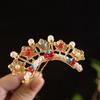 Acessórios de cabelo antigos Coroa de cabelo de pérolas Grampo de cabelo Mostrar acessórios para cabeça de noiva Estilo antigo Hanfu Estilo Tang Estilo Ming Grampo de cabelo Estilo Song