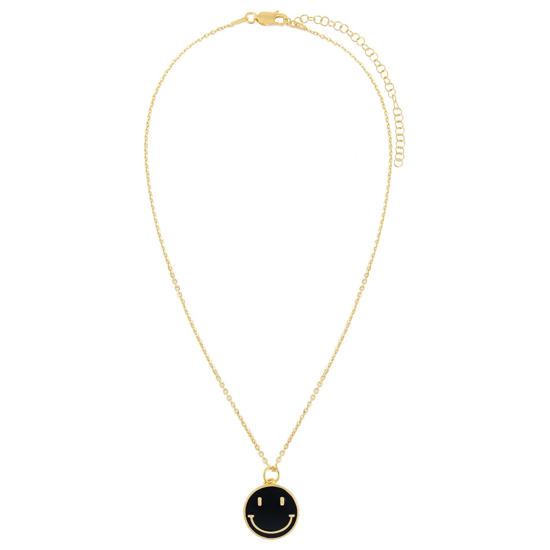 Gold-Black-Smiley-Face-Necklac