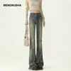 Jeans de Campana Retro Americanos para Mujer Otoño 2025 Nuevos de Cintura Alta Ajustados Estilosos de Diseño Pantalones Bootcut