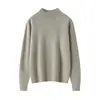 Suéter de cashmere ready-to-wear de primeira linha para mulheres, apresentando gola semi-alta, um design simples e confortável, e estilo versátil. Feito 100% de caxemira, é perfeito como camada base
