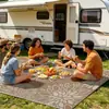 Comércio Exterior Exportação Palito de Plástico Trançado Personalizável Cor Clássica de Café Jacquard Tapete para Exterior Dupla Face Tapete para Piquenique e Camping