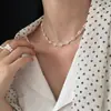 Colar Tubo Flor Pérola Céu Estrelado Brilhante com Pérolas de Alta Qualidade, Design de Nicho, Simples e Fashion, Estilo Ins com um Toque de Sofisticação