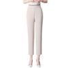 Pantalones de Mamá, Pantalones Casuales Finos de Seda de Hielo de Nueve Puntos, Pantalones Holgados de Pierna Recta, Pantalones Elásticos de Cintura Alta para Mujeres de Mediana Edad y Mayores, Sensación Fresca