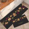 Conjunto de Tapetes para Piso de Cozinha, Tapetes de Pé de Veludo Cristal Absorventes de Água e Óleo, Tapetes Longos para Entrada, Tapetes Domésticos de Desenho Animado de Natal