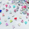 6*7mm Coração Torto Fundo Plano Forma Especial Cristal Vidro Diamante Celebridade da Internet Estilo Quente Usável Unha do Dedo Manicure Decorativa Diamante para Manicure Atacado