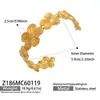 Joyería de Pieza Declaratoria con Flores Exageradas, Líneas de Mariposa y Diseños de Hojas; Pulsera Abierta de Acero Inoxidable Chapada en Oro de 18 Quilates; Accesorio de Muñeca para Mujer Vintage