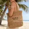 26 Novos Estilos de Bolsas de Palha Bordadas Vazadas, Bolsas de Ombro Tecidas Artesanais de Grande Capacidade, Bolsas de Palha Tecidas para Férias na Praia