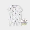 Macacão de Bebê Verão Fino Algodão Puro Manga Curta Pijama para Meninos e Meninas, Roupa de Passeio para Crianças Pequenas Recém-nascidos, Conjunto de Verão para Bebê