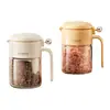 Frasco Redondo para Especias Salero Hermético a Prueba de Humedad Frasco de Vidrio Caja de Condimentos para el Hogar Cocina Dispensador Cuantitativo Botella de Condimentos