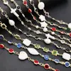 Accesorios de Cadena para Joyería DIY Cadena de Perlas y Cristal Color Glaseado Sellador Conservante de Color Cadena Hecha a Mano Collar Pulsera Material para Ropa Cadena