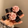 Primavera Nova doce suave camélia flor arco hairpin Chanel estilo voltar cabeça clipe acessórios de cabelo cocar para mulheres