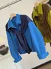 Conjunto de Dos Piezas de Camisa Corta y Chal de Punto Estilo Coreano para Mujer Otoño Nueva Moda Chic Holgado Realzador del Blanco Temperamento Top