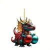 Adornos de Dragón Navideños Adornos de Dinosaurio Navideños Colgante para Árbol de Navidad Árbol de Navidad 2024 Decoración Familiar para Coche Navidad Pequeño