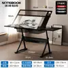 Mesa de Pintura Ajustable de Vidrio Libro de Pintura Dibujo Artístico Mesa de Escritorio para Diseñador de Arte Mesa de Banco de Trabajo