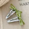 Estilo Nuevo Otoño e Invierno Brillo Micro Plateado Pinza para el Cabello Infantil Niña Clip Bb Clip con Borde de Terciopelo y Moño Pinza para Flequillo de Bebé