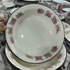 Cuenco Profundo de Sopa Esmaltado Engrosado Tazón de Esmalte Borde Enrollado Bol Nostálgico Antiguo Lavabo Redondo de Porcelana Lavabo Profundo para el Hogar Bol para Arroz