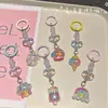 Llavero Creativo de Acrílico y Resina con Forma de Corazón Colgante para Teléfono Móvil Lindo Unicornio Mochila de Acrílico Accesorios Pequeños