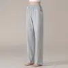 Calça Casual Lisa de Algodão Puro Solta para Casa Feminina Primavera e Verão Roupa Externa plus size Calça Reta Feminina Calça de Pijama Confortável e Respirável