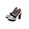 Zapatos de mujer para comercio exterior, tacones altos de punta con bloques de color estilo europeo y americano, zapatos de primavera y otoño, zapatos de mujer en tallas 33-48, comercio exterior