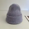 Gorro de Punto de Pelo de Conejo Angora de Alta Densidad para Mujer, Gorro de Lana Ruso Engrosado para Invierno que Protege las Orejas