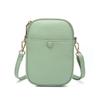 Bolsa para Celular Verde Menta PU Padrão Lichia Amarela Fofa Macia Bolsa Fofa Prata Transversal Mini Vestir Item Único Bolsa Pequena