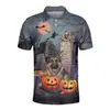 Camisa Polo Nueva de Manga Corta para Hombre Transfronteriza con Solapa Estampada en 3D y Transpirable, Moda Casual