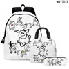 Juego Transfronterizo Nuevo 3D Forsaken Gubby Set de Tres Piezas de Mochila Escolar Impresa, Estuche y Bolso de Hombro