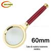 Direto da fábrica 60mm8 vezes ouro amarelo banhado a coleção clássica lupa de metal cheio de metal jacarandá lidar com presente presente