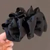 2026 Nuevo Estilo Pinza para el Cabello con Lazo Grande de Terciopelo Rojo, Accesorio para el Cabello para Niñas, Tocado de Princesa Nupcial de Borla de Alta Gama