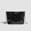 Bolso Cruzado con Cadena y Cierre de Diamantes Geométricos para Mujer, Nuevo Bolso de Hombro Plegable Versátil con Patrón para Estudiantes Primavera/Verano
