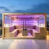 Saunas de madeira de tsuga feitas sob medida para casa, hotel, vila, clube, academia, sala de vapor seco e sala de vapor de suor, com instalação no local