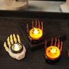 Lámpara de Vela de Mano de Calavera de Halloween Transfronteriza Decoración de Mano de Fantasma de Pascua Lámpara de Apoyo Adorno de Ambiente Creativo Luz Nocturna