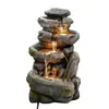 Directamente del fabricante: Rocalla decorativa de resina multicapa tipo piedra apilada con agua corriente, una pieza decorativa para jardines, con sistema de agua circulante y disponible para personalización.