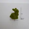 Musgo de terciopelo corto de imitación Conejo de Pascua adornos pequeños para escritorio de sala de estar decoraciones lindas Conejo de Pascua